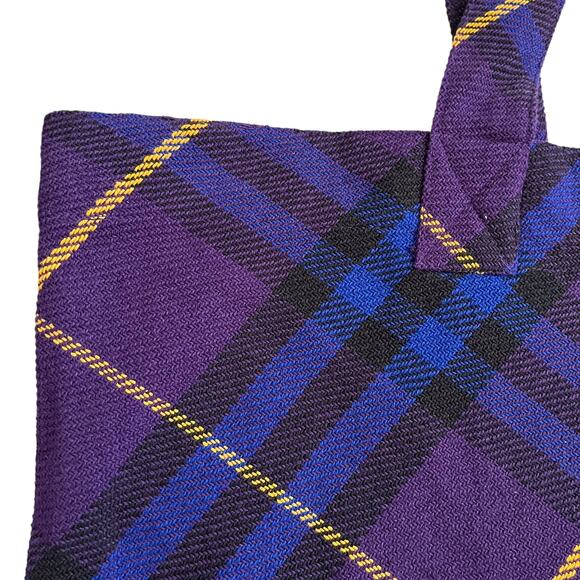 Burberry Purple Check Recycled Cotton Large Shopper Tote Bag - Picture 7 of 10
